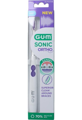 GUM Sonic ortho batterij tandenborstel (1 Stuks)