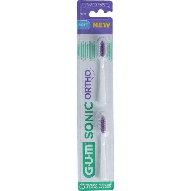 GUM Sonic ortho batterij tandenborstel refill (1 Stuks)