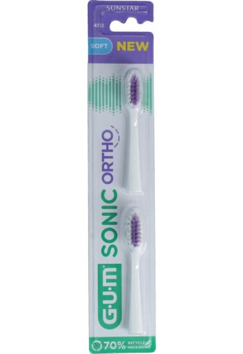 GUM Sonic ortho batterij tandenborstel refill (1 Stuks)