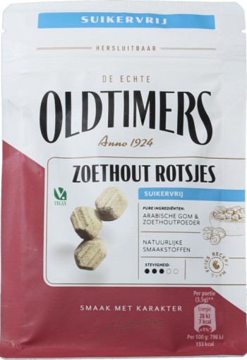 Oldtimers Zoethout rotsjes (100 Gram)