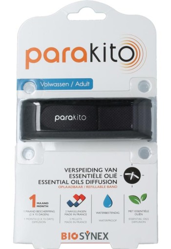 Parakito Anti mug armband volwassenen zwart (1 Stuks)