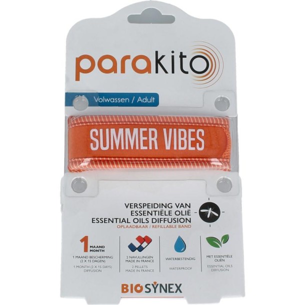 Parakito Anti mug armband volwassenen oranje (1 Stuks)