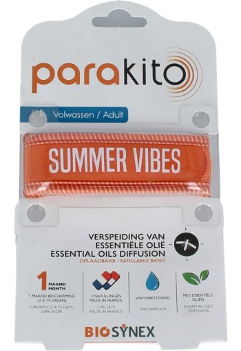 Parakito Anti mug armband volwassenen oranje (1 Stuks)