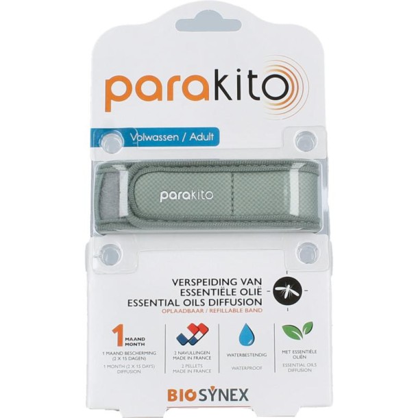 Parakito Anti mug armband volwassenen kaki (1 Stuks)