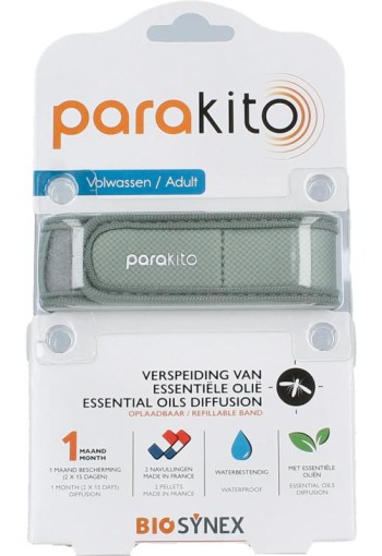 Parakito Anti mug armband volwassenen kaki (1 Stuks)