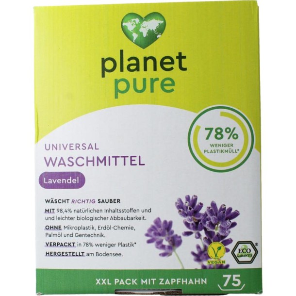 Planet Pure Wasmiddel vloeibaar universeel lavendel (3 Liter)