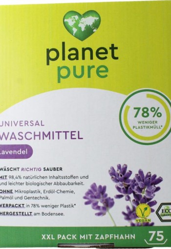 Planet Pure Wasmiddel vloeibaar universeel lavendel (3 Liter)