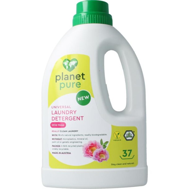 Planet Pure Wasmiddel vloeibaar universeel wild rose (1480 Milliliter)
