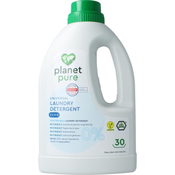 Planet Pure Wasmiddel vloeibaar universeel 0% zero (1500 Milliliter)