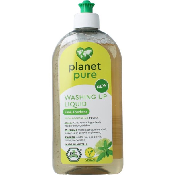 Planet Pure Afwasmiddel lime & verbena (500 Milliliter)