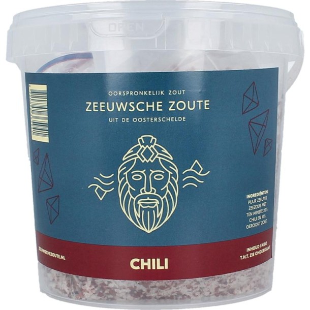 Zeeuwsche Zoute Zout met chili in emmer (1 Kilogram)