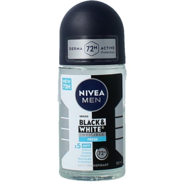 Nivea Men deoroller black & white fresh (50 Milliliter)
