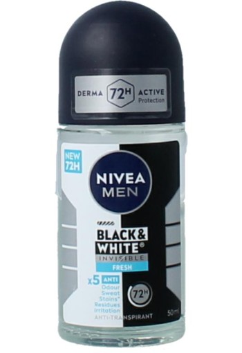 Nivea Men deoroller black & white fresh (50 Milliliter)