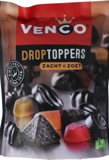 Venco Droptoppers zacht zoet (225 Gram)