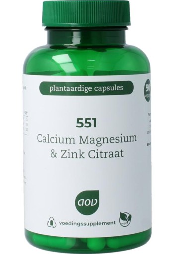AOV 551 Calcium magnesium & zink citraat (90 Vegetarische capsules)