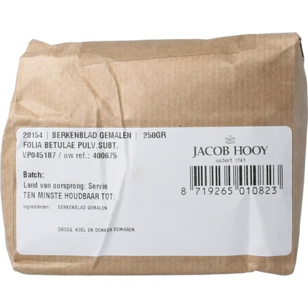 Jacob Hooy Berkenblad gemalen (250 Gram)