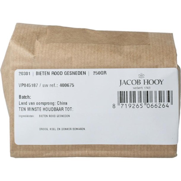 Jacob Hooy Bieten rood gesneden (250 Gram)