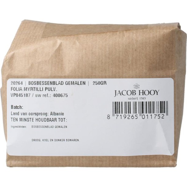 Jacob Hooy Bosbessenblad gemalen (250 Gram)