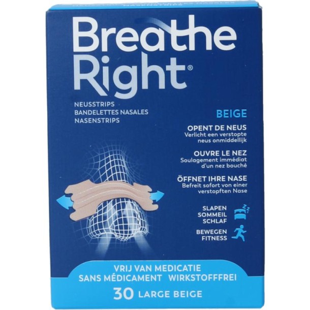 Breathe Right Neusstrips right large (30 Stuks)