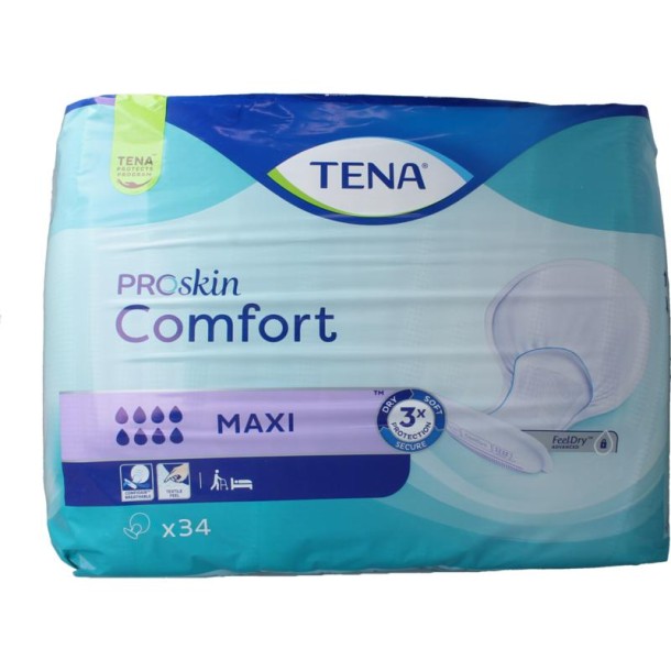 Tena Proskin comfort maxi (34 Stuks)