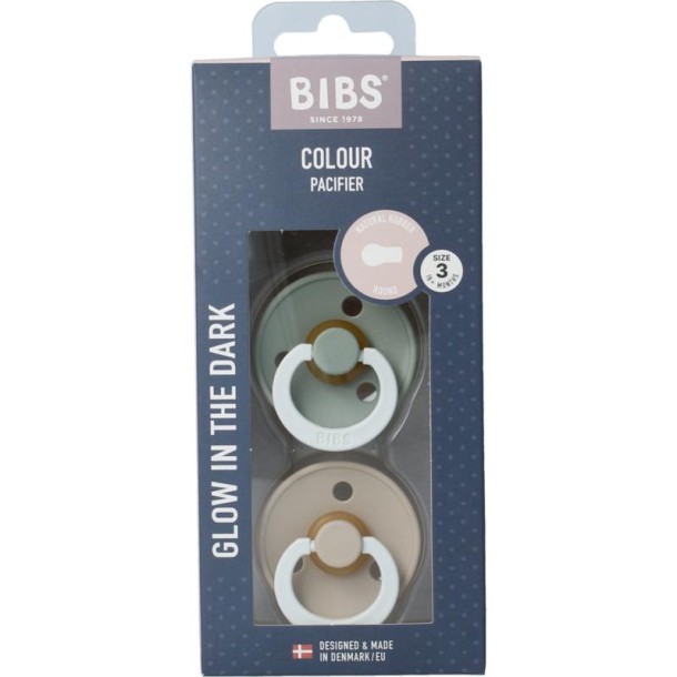 Bibs Fopspeen maat 3 sage vanilla night (2 Stuks)