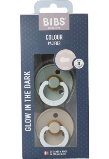 Bibs Fopspeen maat 3 sage vanilla night (2 Stuks)