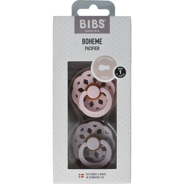 Bibs Fopspeen maat 1 blossom lila (2 Stuks)
