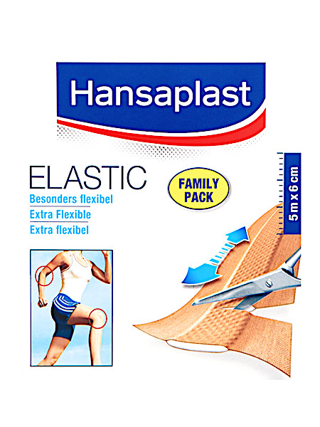 Hansaplast Elastic Extra Flexibele Pleisters Family Pack 5 M x 6 CM