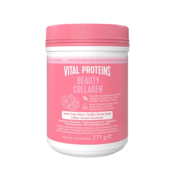 Vital Proteins Collageen beauty aardbei/citroen 271 Gram
