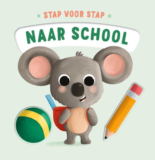 Kartonboek: Naar school - stap voor stap