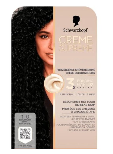 Schwarzkopf Creme Supreme Haarkleuring 1-0 Natuurlijk Zwart