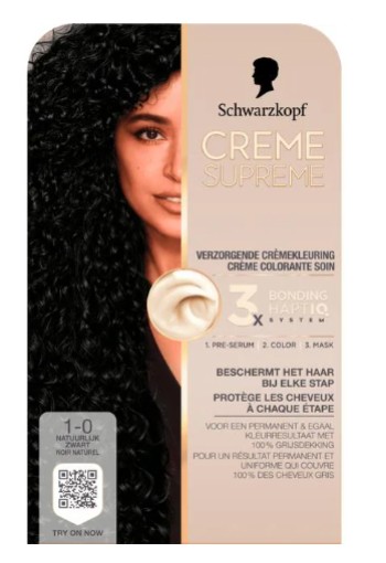 Schwarzkopf Creme Supreme Haarkleuring 1-0 Natuurlijk Zwart