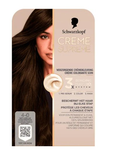 Schwarzkopf Creme Supreme Haarkleuring 4-0 Natuurlijk Donkerbruin