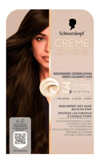 Schwarzkopf Creme Supreme Haarkleuring 4-0 Natuurlijk Donkerbruin