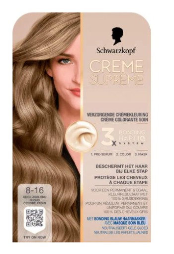 Schwarzkopf Creme Supreme Haarkleuring 8-16 Cool Asblond