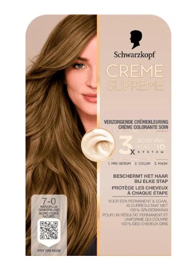 Schwarzkopf Creme Supreme Haarkleuring 7-0 Natuurlijk Donkerblond