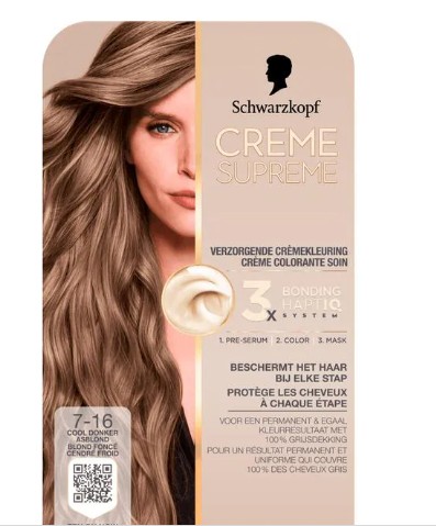 Schwarzkopf Creme Supreme Haarkleuring 7-16 Cool As Donkerblond