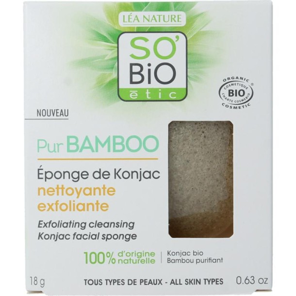 So Bio Etic Bamboo konjac sponge (1 Stuks)