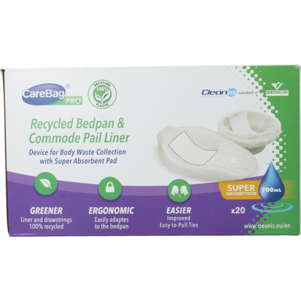 Carebag Pro bedpan & commode liners 700ml (20 Stuks)