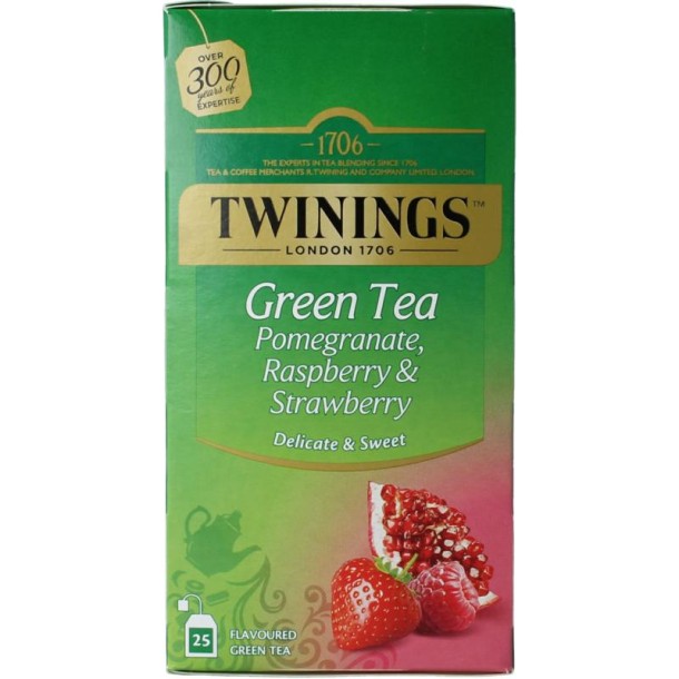 Twinings The vert pomogranate raspberry strawberry (25 Zakjes)