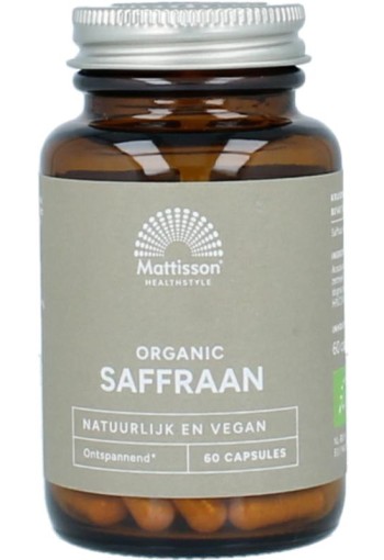 Mattisson Organic saffraan 30mg bio (60 Vegetarische capsules)