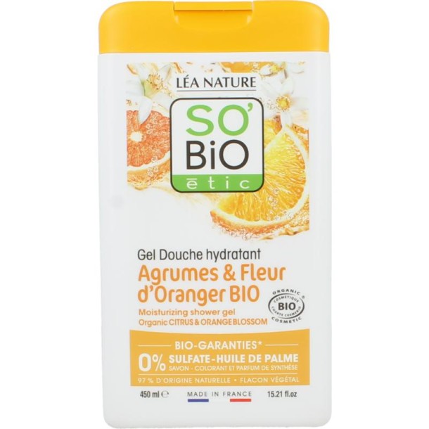 So Bio Etic Showergel citroen orange blossom (450 Milliliter)