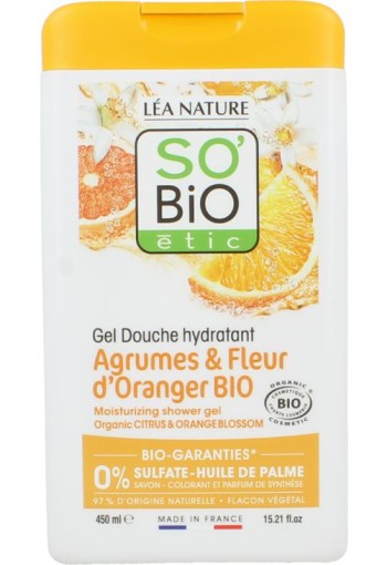 So Bio Etic Showergel citroen orange blossom (450 Milliliter)