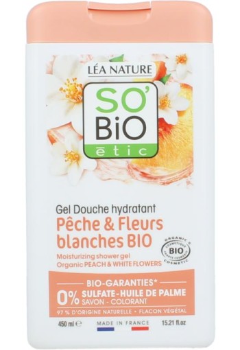 So Bio Etic Showergel peach & white flowers bio (450 Milliliter)