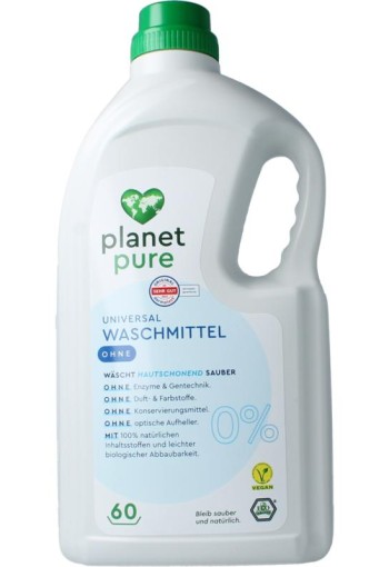Planet Pure Wasmiddel vloeibaar universeel 0% zero (3 Liter)