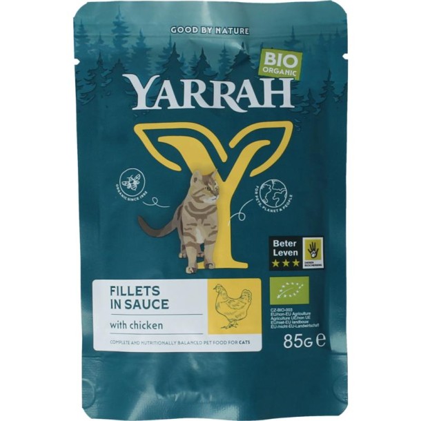 Yarrah Kat filet met kip in saus bio (85 Gram)