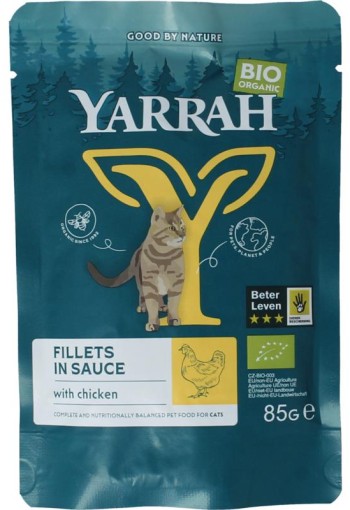 Yarrah Kat filet met kip in saus bio (85 Gram)