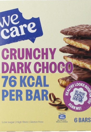Wecare Lower kcal/carb bars crunchy dark choco (102 Gram)