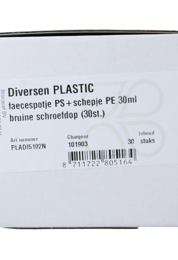 Brocacef Faecespotje PS + schepje PE 30ml (30 Stuks)