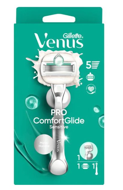 Gillette Venus Pro ComfortGlide Sensitive Scheersysteem 5 Blades + 1 Navulmesjes